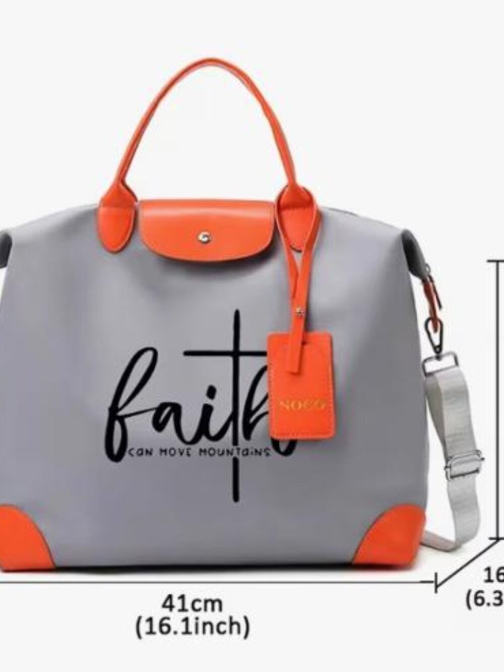 NWT- FAITH COLLECTION - Cenge Large Capacity Commuter Tote Bag - ORANGE - Picture 3 of 5